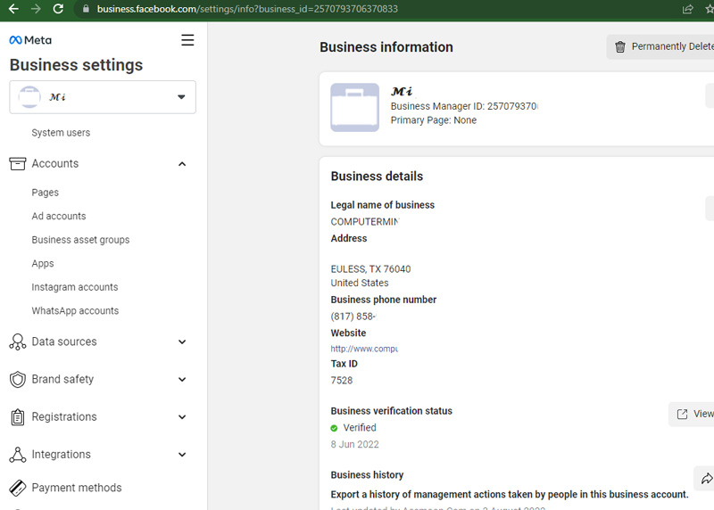 Verified Old Business Manager Real Docs - BM350 Limit 50$ Will Up